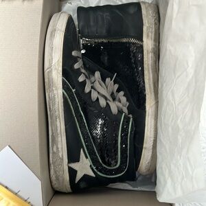 Golden Goose Slide Embellished leather sneakers 39